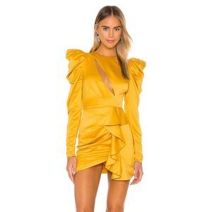 Michael Costello X Revolve Valeria Mini Dress in Marigold
